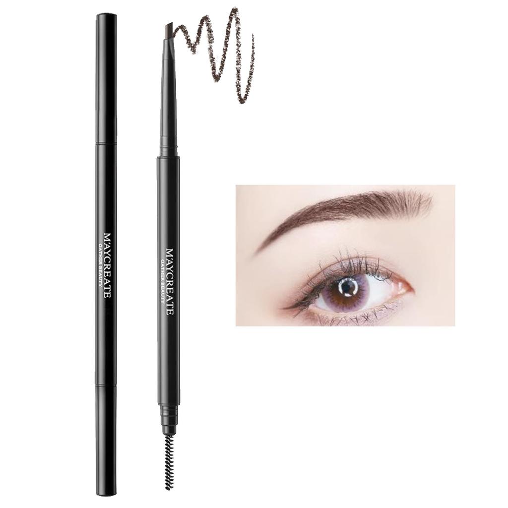 ZVEV Triangular Eyebrow Ultra Popular Eyebrow Art Eyebrow Pencil Fall Natural Brown Pencil, Fine, Pencil, (with Brush), Waterproof, Won't Off, Unisex,