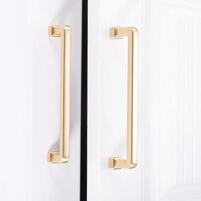 Furniture Handle W/screw Simple Modern Design Brushed Surface Copper/Dumb Golden/Gray Round Knob Strip Pull 27/108/140mm Decor