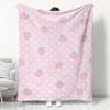 Pink Strawberry Print Flannel Blanket, Soft Warm Cozy Throw for Home Kitchen Sofa Camping Relaxation