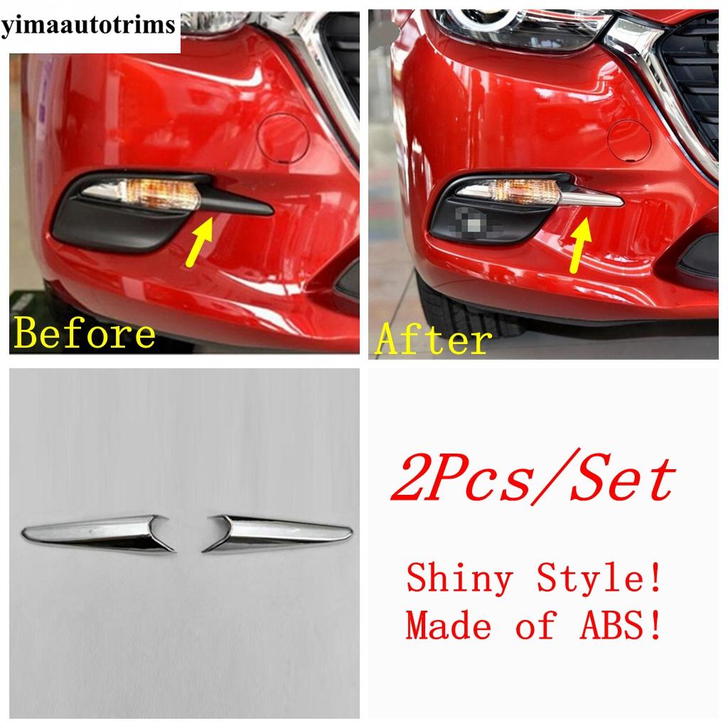 Chrome Front Rear Fog Light Lamp Door Handle Bowl Grille Strip Rearview Mirror Cover Trim For Mazda 3 2017 2018 Car Accessories
