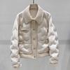 Xiaoxiangfeng Down Jacket Women's Short Fashion Woven Lapel Pressed Glue Light and Thin White Duck Down Warm Winter Coat