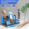 Küchenspüle aus Edelstahl Abtropfgestell Schwammaufbewahrung Wasserhahn Halter Seifenablage Handtuch Spülbecken Gestell Organizer Küchenzubehör