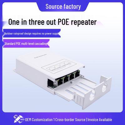 Waterproof PoE Extender Camera with 1-to-3 Repeater Splitter