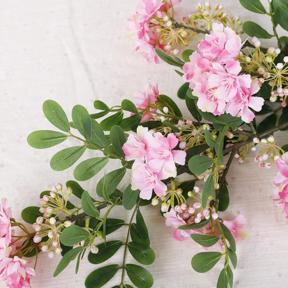 Green Leaves Artificial Pagoda Tree Flower Real Touch Faux Flower Branch Home Living Room Decor