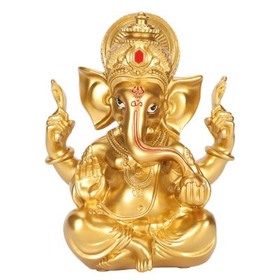 Indian Ganesha Statue Elephant Hindu God Sculpture Resin Decorative Indian Elephant God Ornament