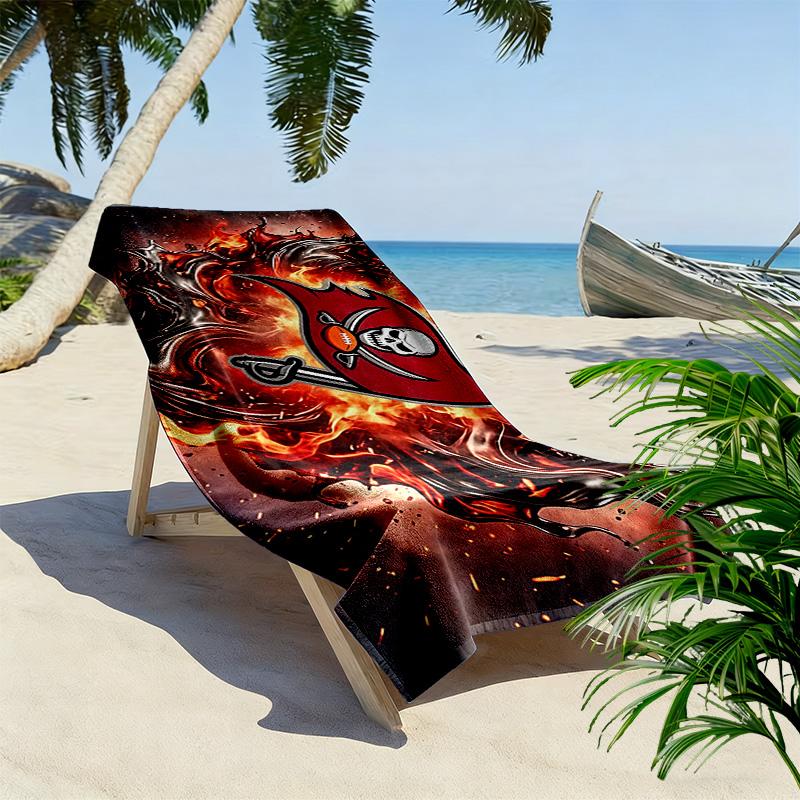 Tampa Bay Buccaneers2 Print Beach Towel, Large Soft Quick Dry Towel for Beach Camping Swimming