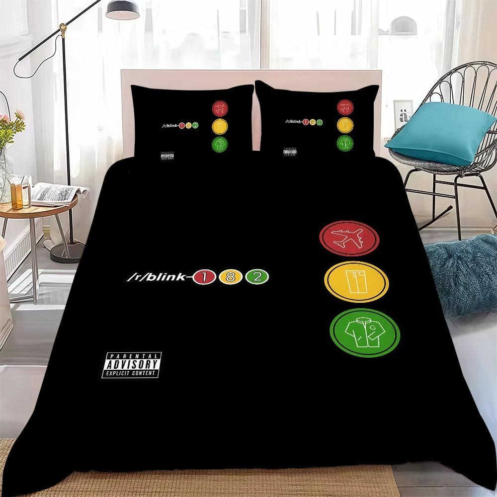 Band B-Blink 182 Pop 3D Printed Duvet Cover Pillowcases Bedding Set, for Adult Girl Boy Bedroom DecorationGift,Birthday Gift
