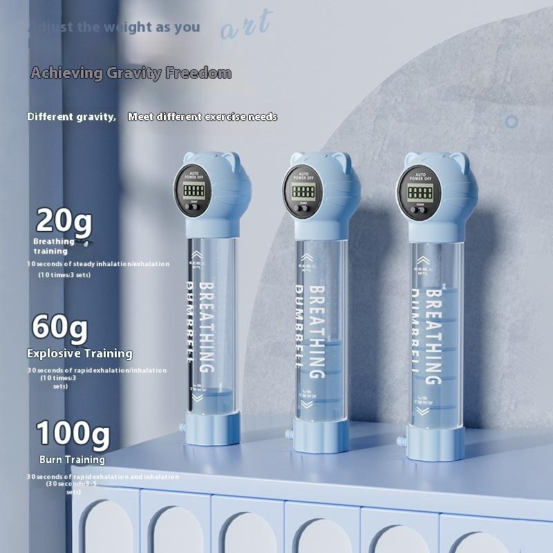 1Pc With Counter Counter Breathing Exercise Device Skin Improve Feature Adjustable Resistance Deep Breathing Dumbbell