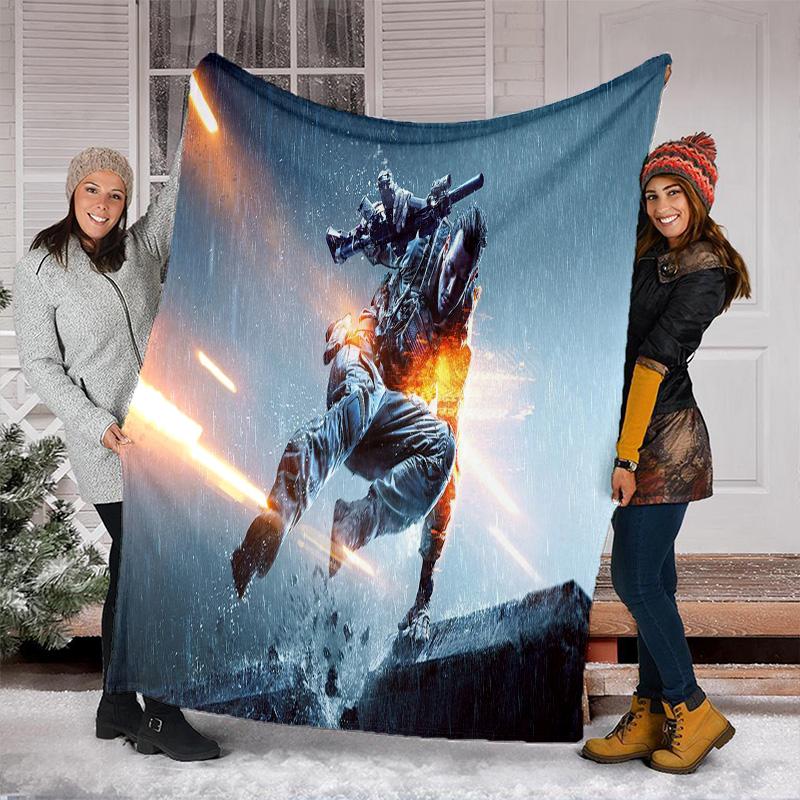 Cyberpunk Soldier Blanket Soft Comfortable All Seasons Perfect Sofa Office Naps Trips Birthday Christmas Gift