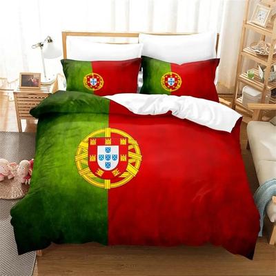 3D Tištěné Povlečení s Vlajkou Portugalska, Povlak na Peřinu Postelový Set Povlak na Přikrývku Povlak na Polštář, Velikost King Queen Twin pro Chlapce Dívky Dospělé