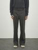 Pokeopeiseu Belted Straight Flare Trousers Blue Check (Marzotto)