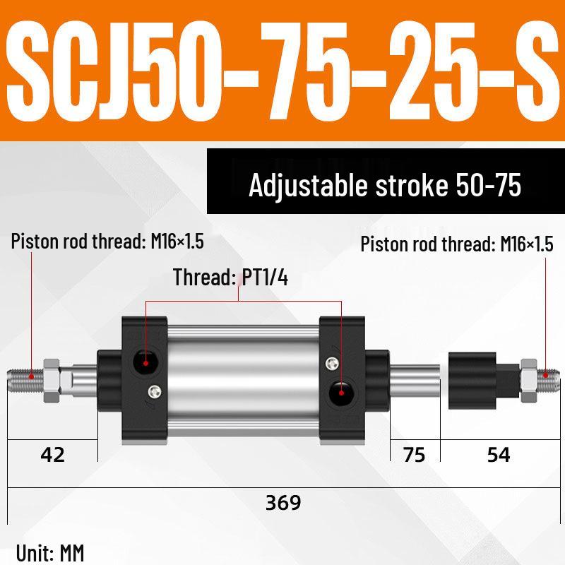 SCJ Adjustable Stroke High Thrust Pneumatic Cylinder SCJ32-160
