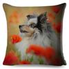 Shetland Sheepdog Cute Pet Animal Dog Printed Pillowcase Decor Cushion Cover for Sofa Home Car Polyester Pillow Case 45*45cm