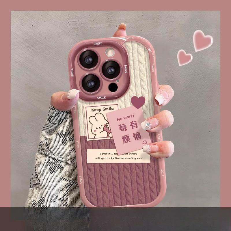Applicable To Apple 15 Mobile Phone Case IPhone 14plus Sweater Text Label 13/12promax Silicone 11/8p