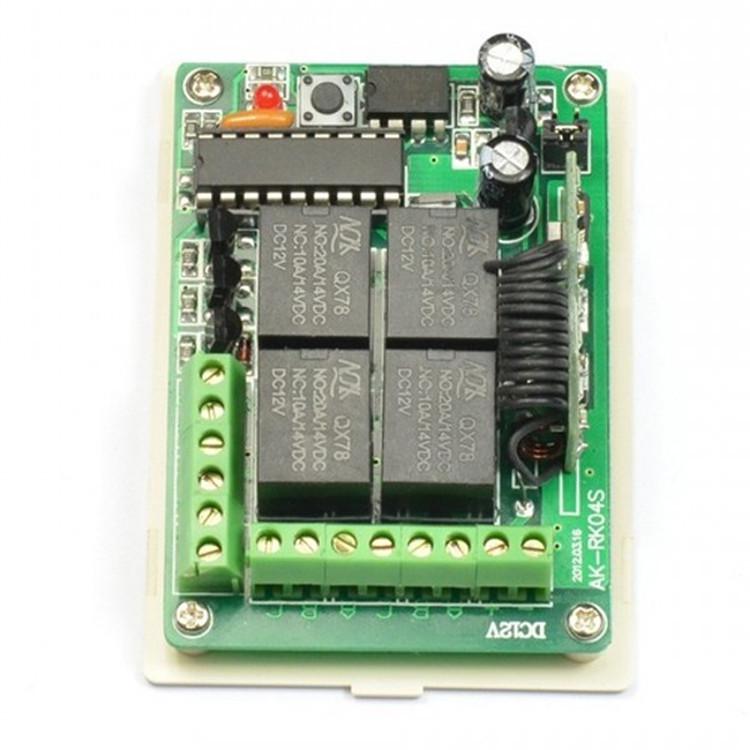 12V DC Four-Way Remote Control Switch with 10A Relay Output