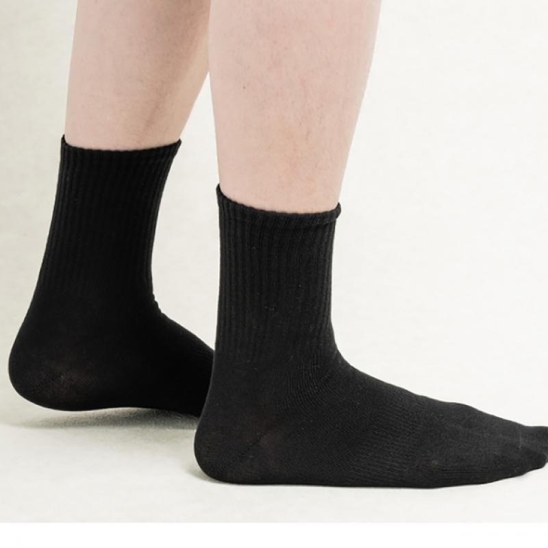 DaiSo Men S Ribbed Mid Thigh SockS Black 4 pairS