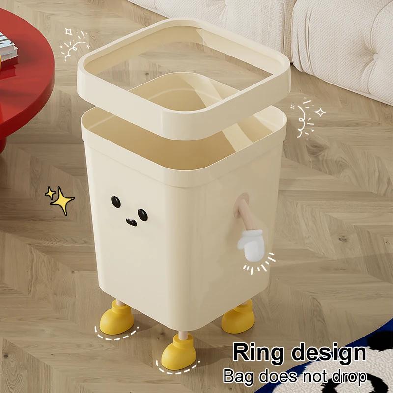UFORU Creative trash can Household toilet large trash basket Living room bathroom lovely wind liddless trash can Garbage bin