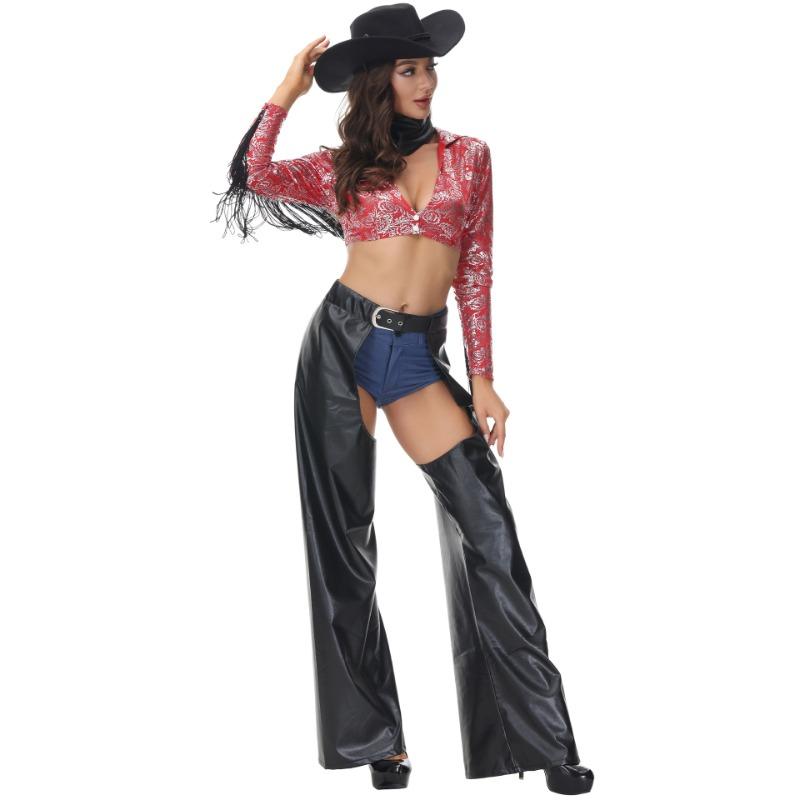 Music Festival Cowboy Costume Game Uniform, Bar Generation Retro Party Costume