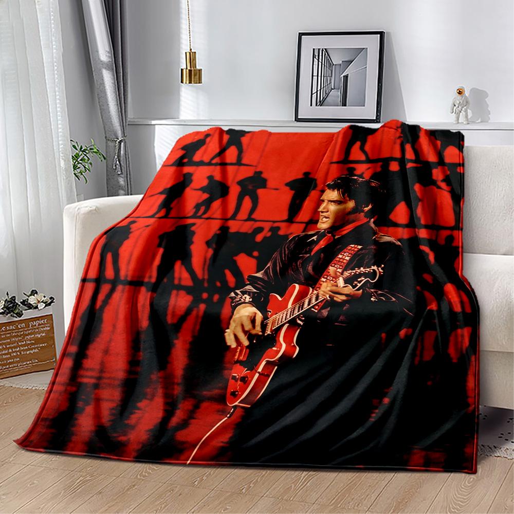 Elvis Presley: Rock Roll Blanket Ultra-Soft Great for Livingroom Sofa Bedding Four Seasons Multipurpose Modern Style Gift for Travel Home Birthdays
