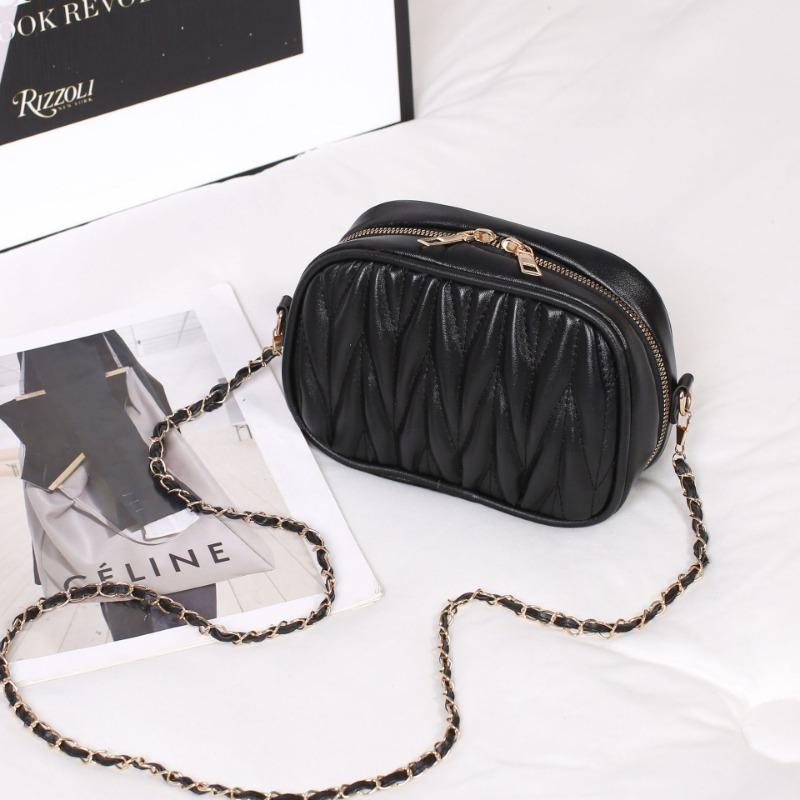 

Embroidered thread small bag women s summer new fashion shell bag casual simple women s diamond chain oblique span bag чёрный