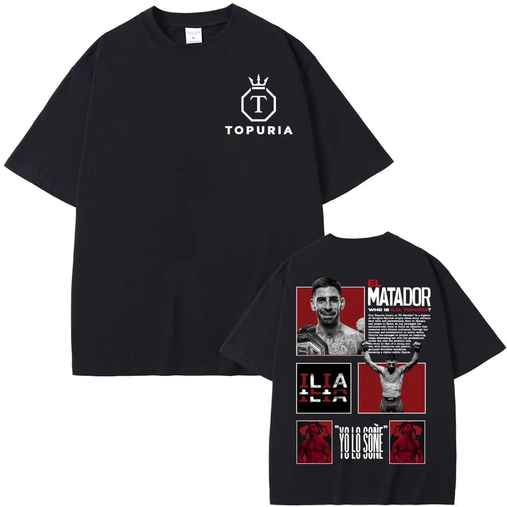 2026 El Matador Ilia Topuria Vintage Graphic T Shirt Mens Clothing Fashion Gothic T Shirts Man Summer Tops Comfort Tshirt