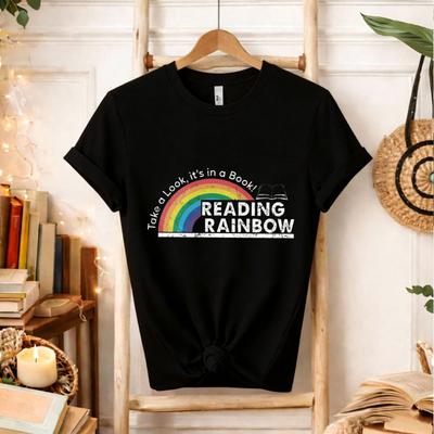 Rainbow Lover Gift Take A Look It's In A Book Shirt Librarian Tee Reading Book Gift Funny Bookish Club Printed T-shirt Tops