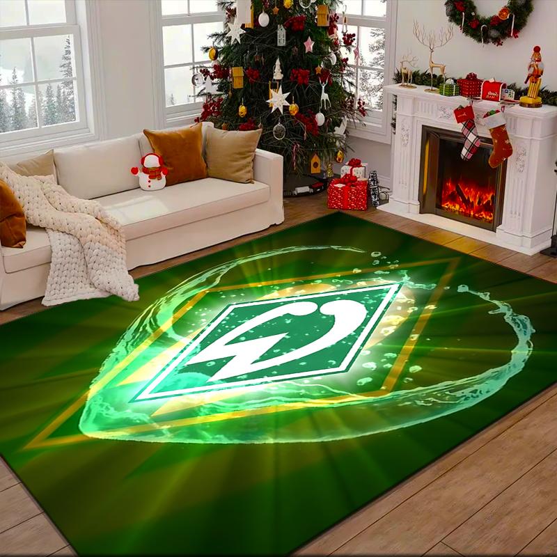 1PC Green Werder Symbol Rug Game Carpet, Floor Mat for Bedroom Living Room Entryway Rug, Home Decor Idea Gift for Christmas birthday