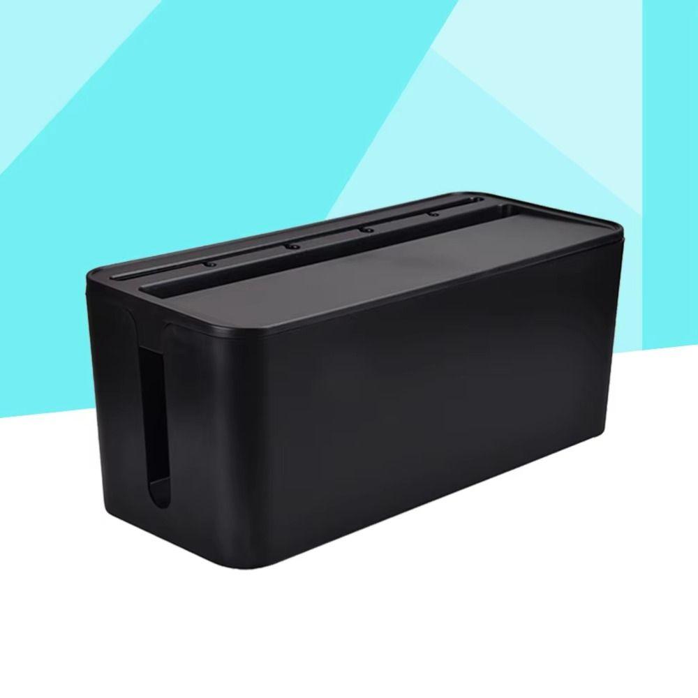 Storage Bin Desk Power Cable Box Plastic Power Wire Case Reusable Charger Socket Organizer  Charger