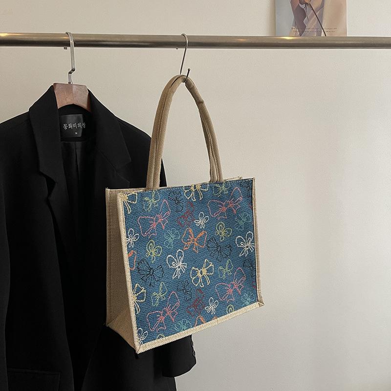 Women's bag spring new trend shoulder bag large capacity cotton and linen fashion work commuter tote bag