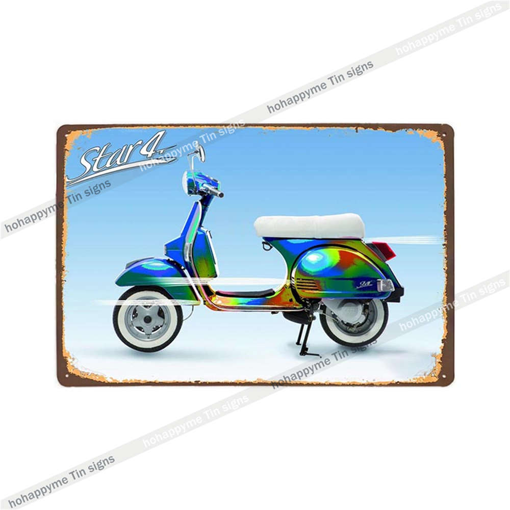 Lambretta Motor Vintage Metal Sign Plaque Decoration Motorcycle Garage Bar Wall Art Poster Plate Home Decor 20x30cm