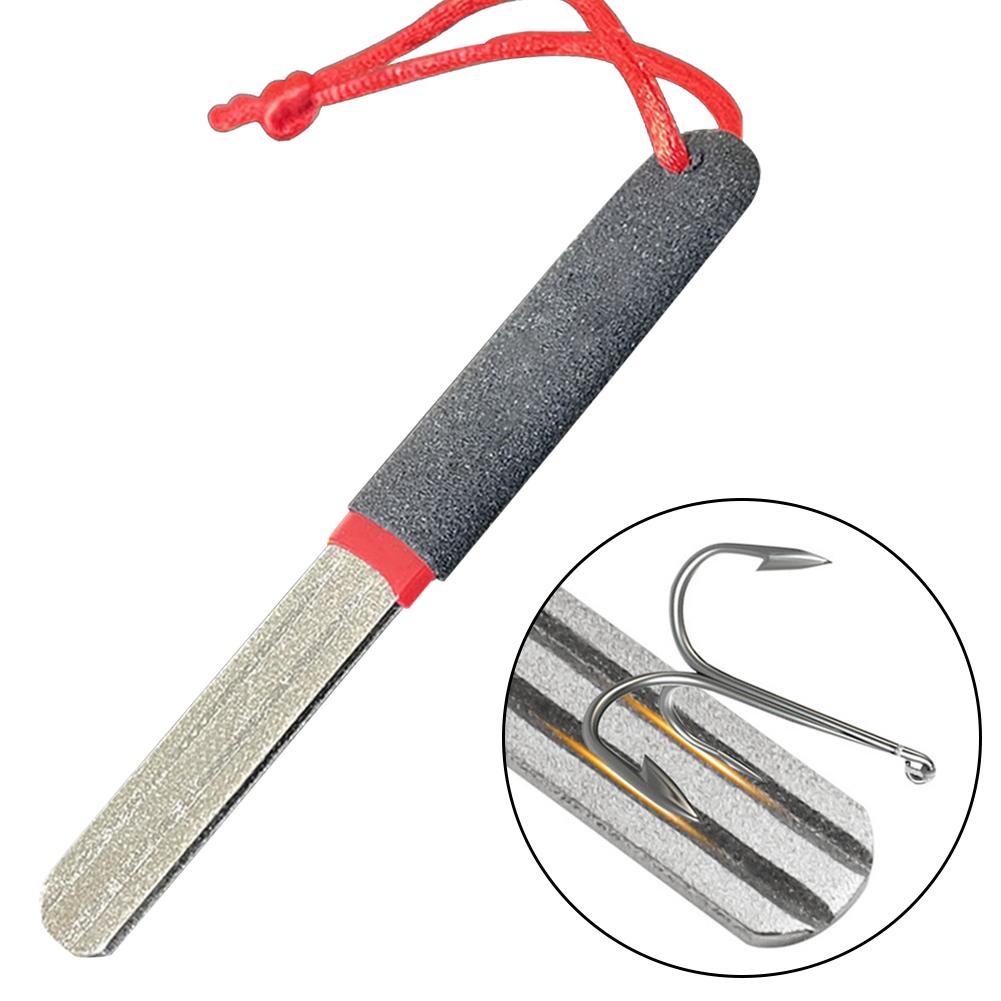 Fishing Hook Sharpener Diamond Hook File Double Groove Fishing Hook Sharpening Hone Fishing Accessories