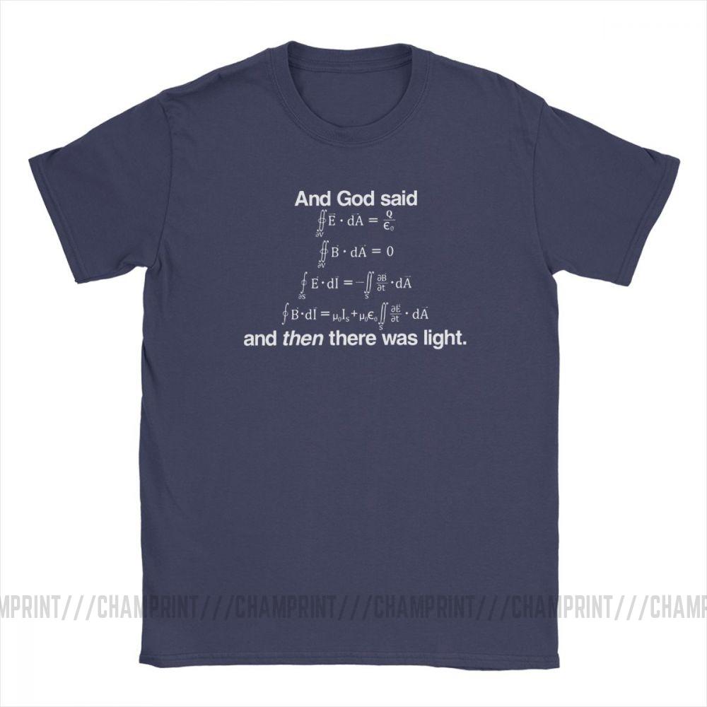 Men's And God Said Maxwell's Equations T Shirt Science Physics Geek T-Shirts Mathematics Tops Equation Nerd Cotton Tee Shirt