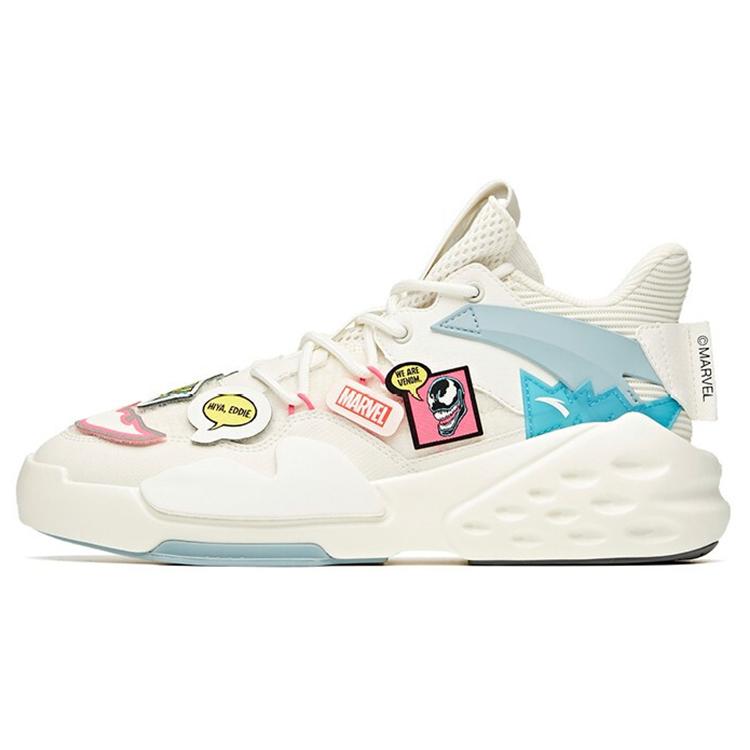 

MARVEL x Anta Bastard Anti Slip Wear Resistant Mid Top Skateboard Shoes Men s Ivory White 40