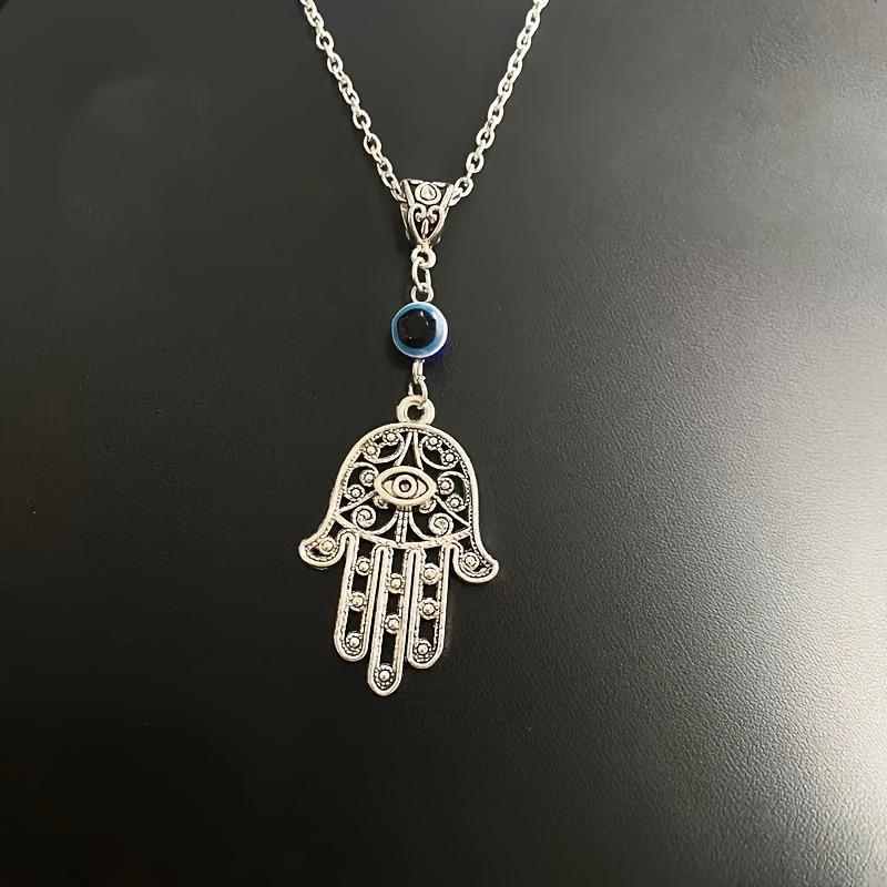 Fatima's Hand Evil Eye Cross Pendant Necklace