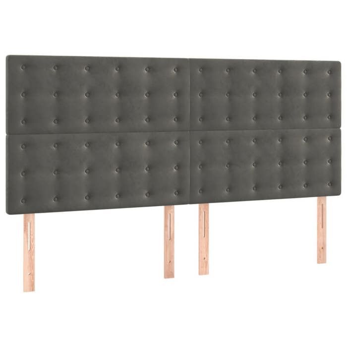 Maison Exclusive - Tête de lit Gris foncé 160 x 5 x 118/128 cm Velours
