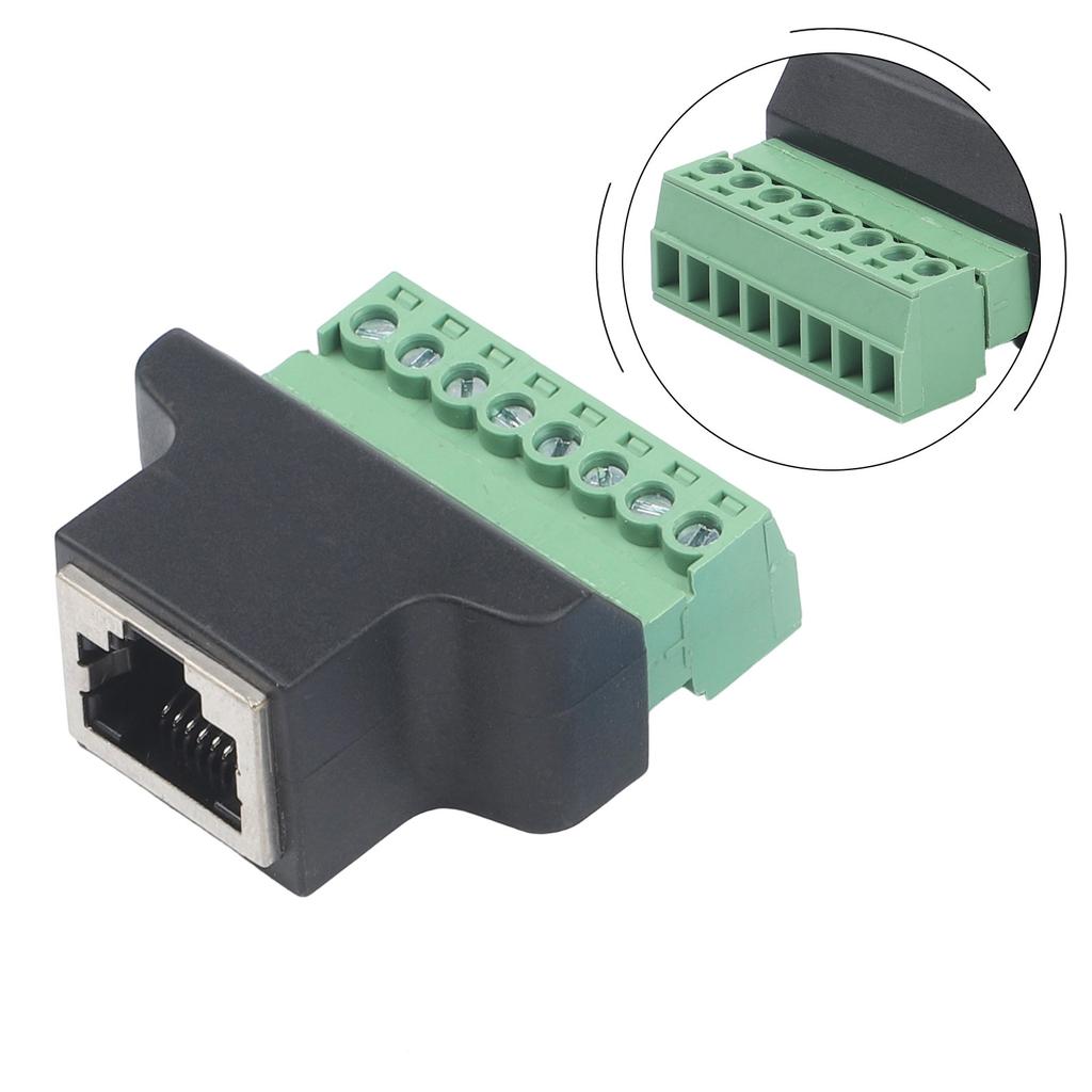 For RJ45 Green Screw Male Terminal Connector Adapter Reliable 8 Pin Connector Network Signal Transmission Connector