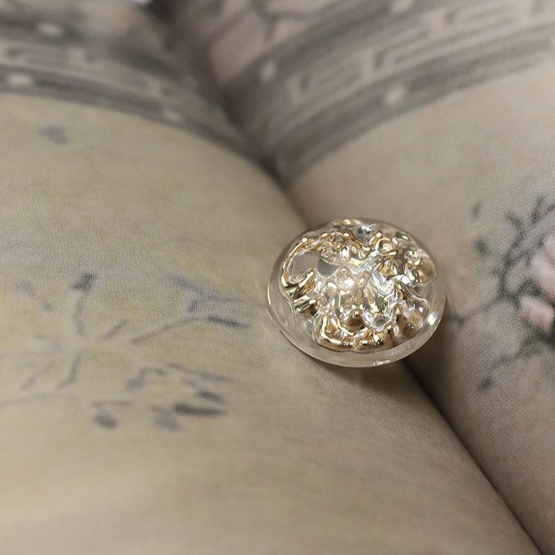 

5 шт. Креативные пуговицы с магматическим узором, Роскошные прозрачные пуговицы на ножке из смолы, Аксессуары для одежды 25mm золотой