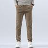 Spring Autumn Men's Corduroy Casual Pants Business Fashion Solid Color Elastic Regular Fit Trousers Male Size 29-38