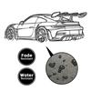 Metall-Wandkunst für Autos - Schwarze Metallgravur, Schlankes Design mit Spoiler & Auspuffrohren, Einfach aufzuhängen, Wohn- & Bürodekoration