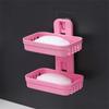 Punch Free Wall Mounted Soap Box Creative Toilet Drain Hanging Soap Container Bathroom Plastic Box Dispenser   Box Soap pouch