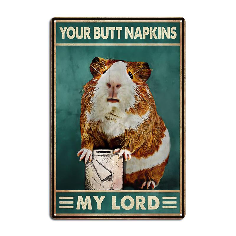 Ratel Your Butt Napkins My Lord Raccoon Retro Metal Signs Club Home Classic Cave Pub Wall Decor Tin Sign Posters Dinasaur