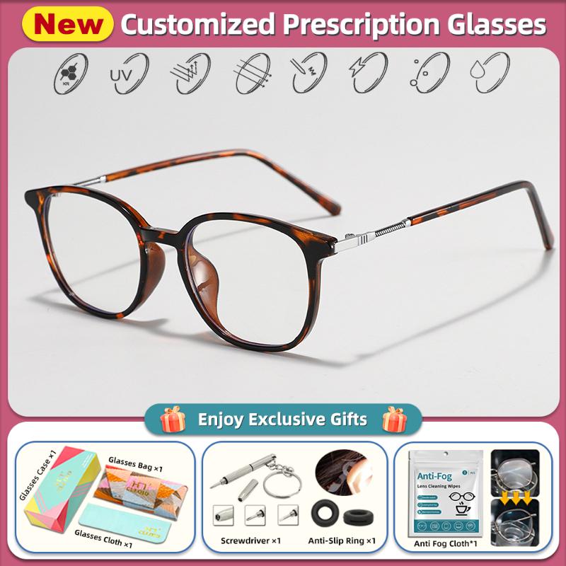CLLOIO Trendy Simple Square Frame Men Women Myopia Prescription Glasses High Quality Anti Blue Light Progressive Optical Eyeware