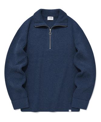 Lambswool Half Zip Knit Navy