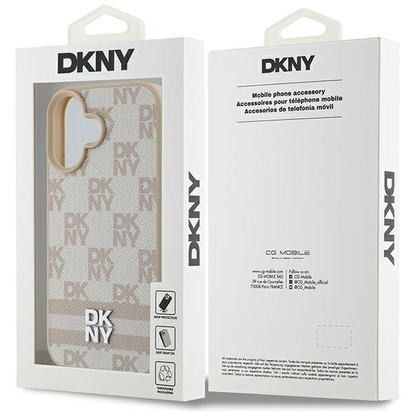 Dkny Dkhcp16Spcptssp Iphone 16 6.1 Różowy/Pink Hardcase Wzór Szachownicy I Drukowane Paski