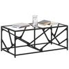  Coffee Table with Glass Top, 98.5x50x41 Cm, Steel
