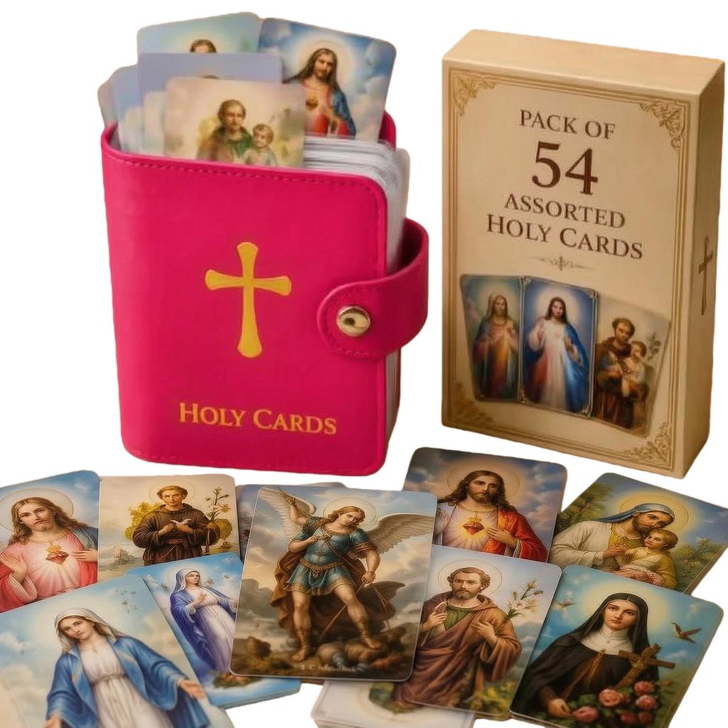Kompakter Taschen-Gebetskarten-Organizer mit Druckknopfverschluss Mini-Heiligenkarten-Geldbörse Mehrzweck für Gottesdienst/Beerdigung/Anima/Kreuz