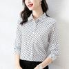M-5XL Mom's Casual Polka Dot Chiffon Shirt Women's Long Sleeved Top Spring/summer New Korean Version Bottoming Blouse