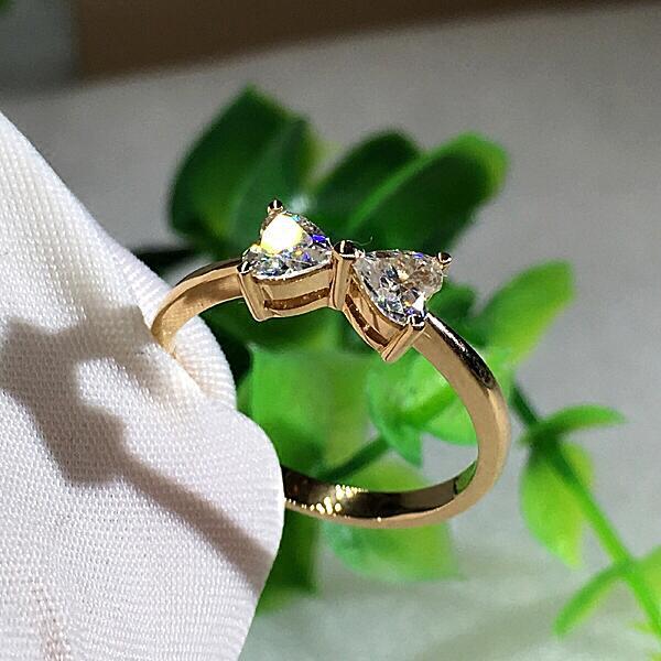 Modne Kryształowe Pierścionki Austria Kolor Złoty Pierścionek z Kokardką Ślubne Zaręczynowe Pierścionki z Cykonią Kokardką Dla Kobiet
