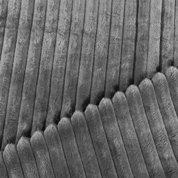 Blanket, coverlet made of microfiber, embossed stripes, 160x200, graphite, gray