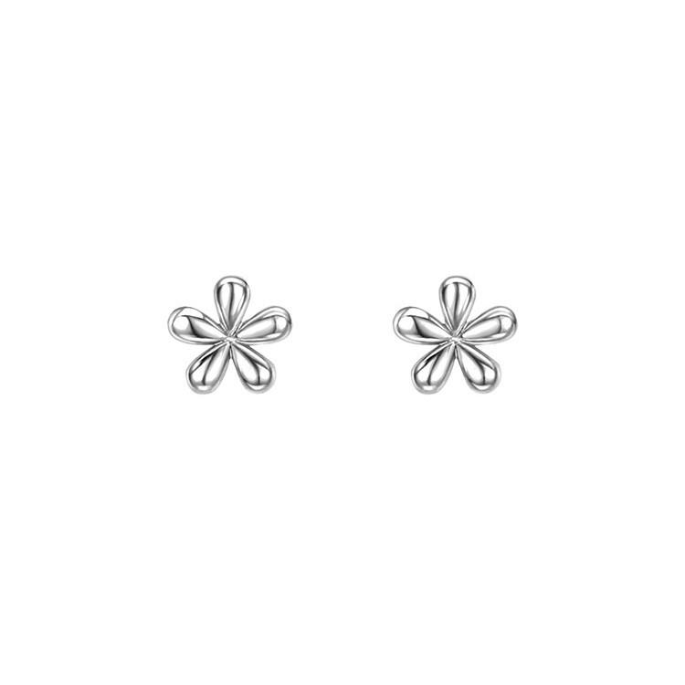 Petite 925 Silver Floral Ear Piercing Earrings - Trendy & Comfortable for 2021